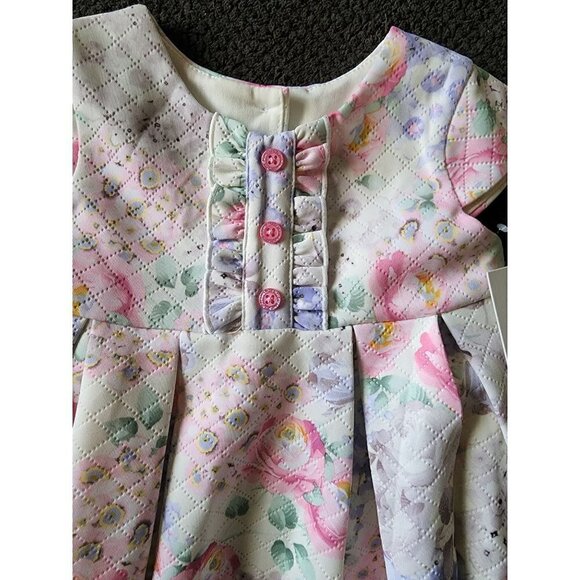 NWT Pippa & Julie baby girl floral print spring dress size 18 months - Picture 2 of 5